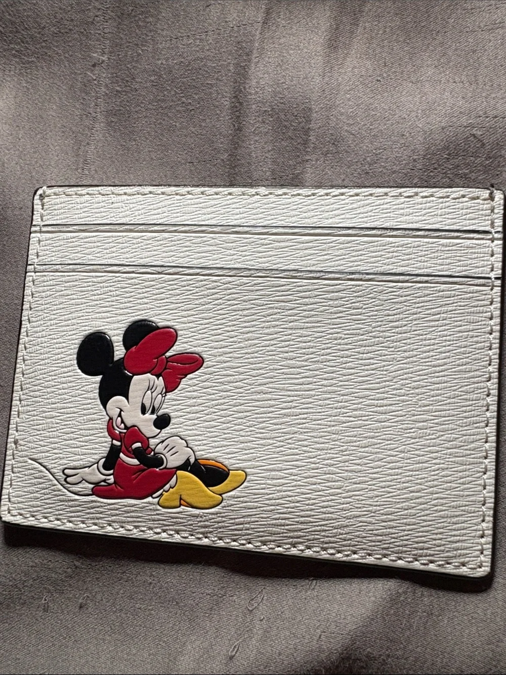 kate spade White Leather Card Case with Gold Logo